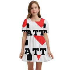 I Love Latte Coffee Kids  Short Sleeve Dolly Dress by ilovewhateva