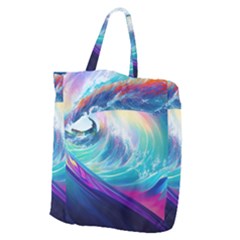 Wave Ocean Sea Tsunami Nautical Nature Water Giant Grocery Tote by Wav3s