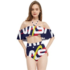 Nasa Insignia Halter Flowy Bikini Set  by Wav3s