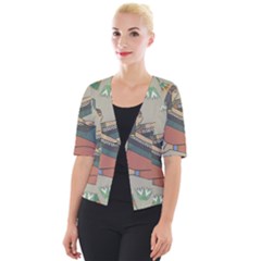 Egyptian Woman Wing Cropped Button Cardigan by Wav3s