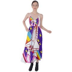 Badge-patch-pink-rainbow-rocket Tie Back Maxi Dress by Wav3s