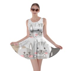 Cute Cats Seamless Pattern Skater Dress by Wav3s