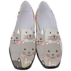 Cute Cats Seamless Pattern Women s Classic Loafer Heels by Wav3s