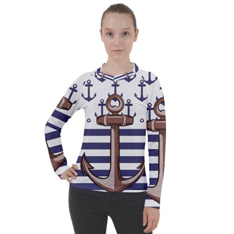 Anchor-background-design Women s Pique Long Sleeve Tee by Wav3s