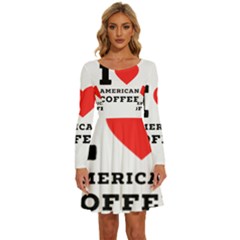 I Love American Coffee Long Sleeve Wide Neck Velvet Dress by ilovewhateva