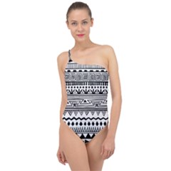 Boho-style-pattern Classic One Shoulder Swimsuit by Wav3s