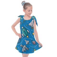 About-space-seamless-pattern Kids  Tie Up Tunic Dress by Wav3s