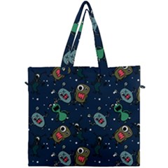 Monster-alien-pattern-seamless-background Canvas Travel Bag by Wav3s