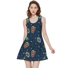 Monster-alien-pattern-seamless-background Inside Out Reversible Sleeveless Dress by Wav3s