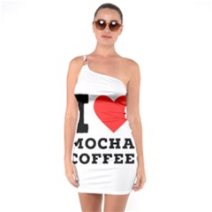 I Love Mocha Coffee One Shoulder Ring Trim Bodycon Dress by ilovewhateva