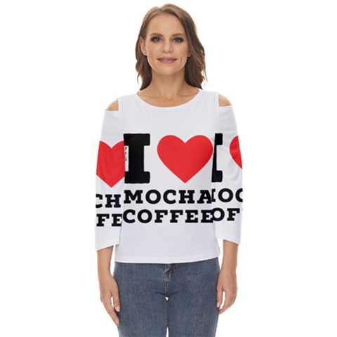 I Love Mocha Coffee Cut Out Wide Sleeve Top by ilovewhateva