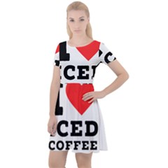 I Love Iced Coffee Cap Sleeve Velour Dress  by ilovewhateva