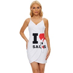 I Love Sauces Wrap Tie Front Dress by ilovewhateva