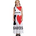 I love sauces Kids  Satin Sleeveless Maxi Dress View1