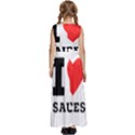 I love sauces Kids  Satin Sleeveless Maxi Dress View4