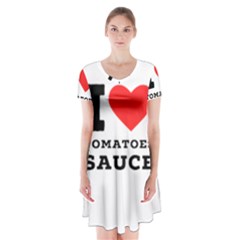 I Love Tomatoes Sauce Short Sleeve V-neck Flare Dress by ilovewhateva