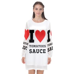 I Love Tomatoes Sauce Long Sleeve Chiffon Shift Dress  by ilovewhateva