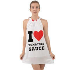 I Love Tomatoes Sauce Halter Tie Back Chiffon Dress by ilovewhateva