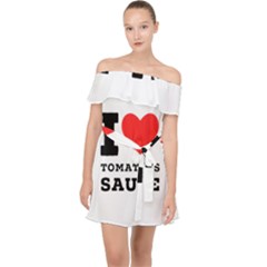 I Love Tomatoes Sauce Off Shoulder Chiffon Dress by ilovewhateva