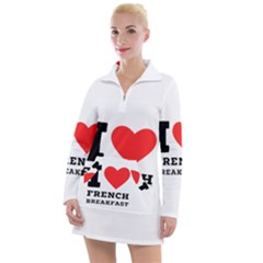 I Love French Breakfast  Women s Long Sleeve Casual Dress by ilovewhateva