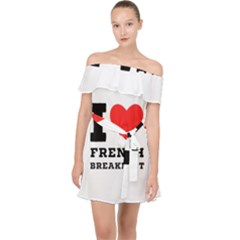 I Love French Breakfast  Off Shoulder Chiffon Dress by ilovewhateva