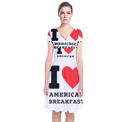 I Love American Breakfast Short Sleeve Front Wrap Dress by ilovewhateva