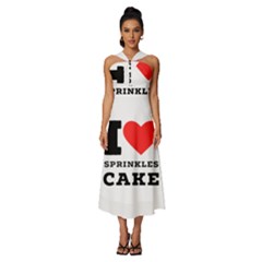 I Love Sprinkles Cake Sleeveless Cross Front Cocktail Midi Chiffon Dress by ilovewhateva