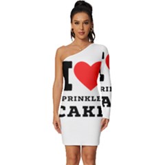 I Love Sprinkles Cake Long Sleeve One Shoulder Mini Dress by ilovewhateva