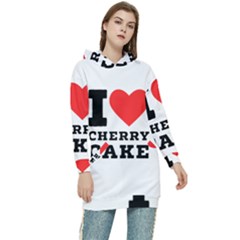 I Love Cherry Cake Women s Long Oversized Pullover Hoodie by ilovewhateva