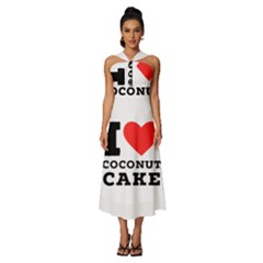 I Love Coconut Cake Sleeveless Cross Front Cocktail Midi Chiffon Dress by ilovewhateva