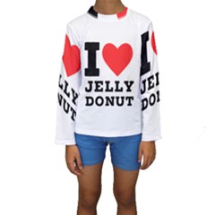 I Love Jelly Donut Kids  Long Sleeve Swimwear by ilovewhateva