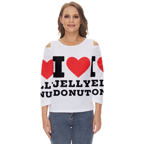 I Love Jelly Donut Cut Out Wide Sleeve Top by ilovewhateva