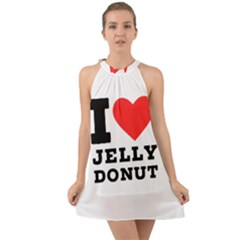 I Love Jelly Donut Halter Tie Back Chiffon Dress by ilovewhateva