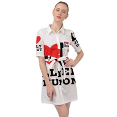 I Love Jelly Donut Belted Shirt Dress by ilovewhateva