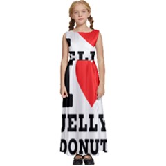 I Love Jelly Donut Kids  Satin Sleeveless Maxi Dress by ilovewhateva