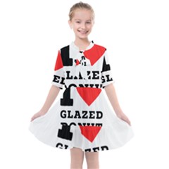 I Love Glazed Donut Kids  All Frills Chiffon Dress by ilovewhateva