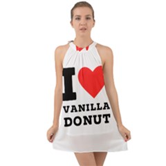 I Love Vanilla Donut Halter Tie Back Chiffon Dress by ilovewhateva