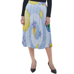 Science Fiction Outer Space Classic Velour Midi Skirt  by Ndabl3x