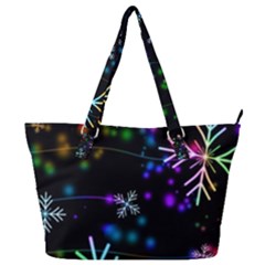 Snowflakes Snow Winter Christmas Full Print Shoulder Bag by Ndabl3x