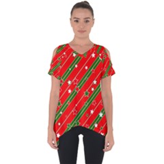 Christmas Paper Star Texture Cut Out Side Drop Tee by Ndabl3x