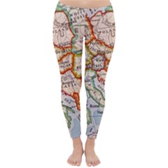 Map Europe Globe Countries States Classic Winter Leggings by Ndabl3x