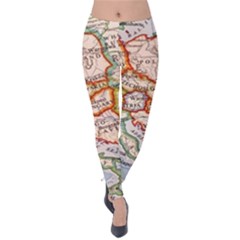 Map Europe Globe Countries States Velvet Leggings by Ndabl3x