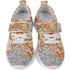 Map Europe Globe Countries States Kids  Velcro Strap Shoes by Ndabl3x