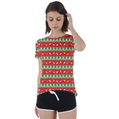 Christmas Papers Red And Green Short Sleeve Open Back Tee by Ndabl3x