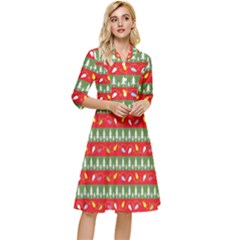 Christmas Papers Red And Green Classy Knee Length Dress by Ndabl3x