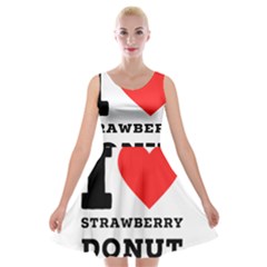 I Love Strawberry Donut Velvet Skater Dress by ilovewhateva