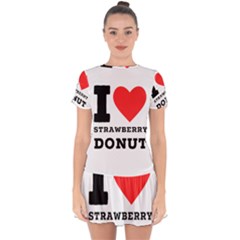 I Love Strawberry Donut Drop Hem Mini Chiffon Dress by ilovewhateva