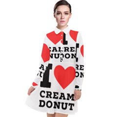 I Love Cream Donut  Long Sleeve Chiffon Shirt Dress by ilovewhateva