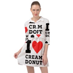 I Love Cream Donut  Mini Skater Shirt Dress by ilovewhateva