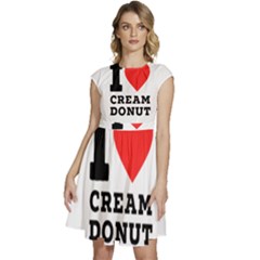 I Love Cream Donut  Cap Sleeve High Waist Dress by ilovewhateva